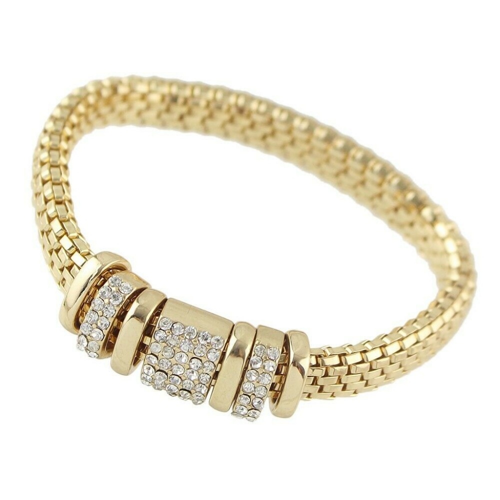 Stretch Bracelet with Pave Set CZ Sliders - Picture 3 of 3